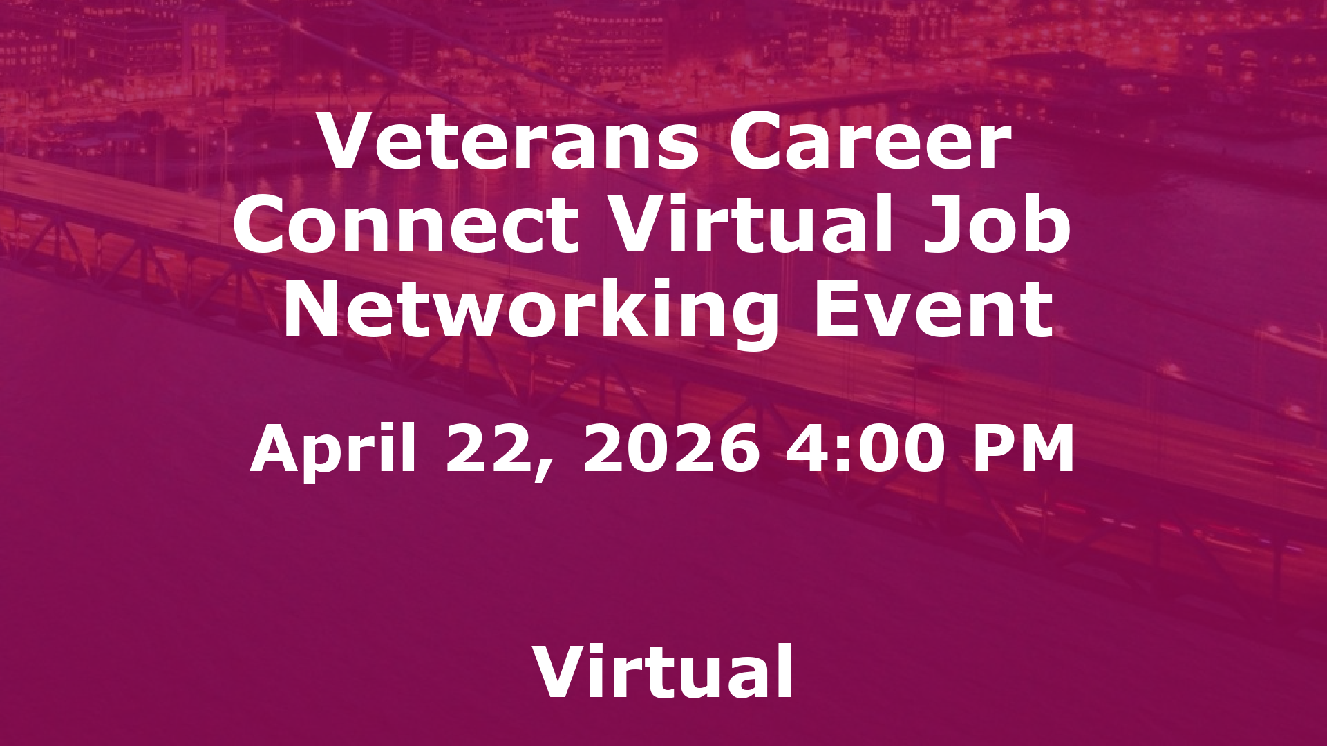 Veterans Career Connect Virtual Job  Networking Event event image